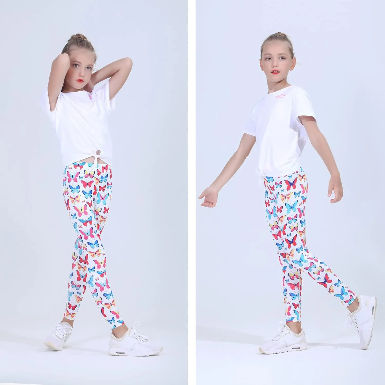 Quedoris Girls Printed Leggings Yoga Pants Multipack Leggings for Kids in 3t to 13 Years