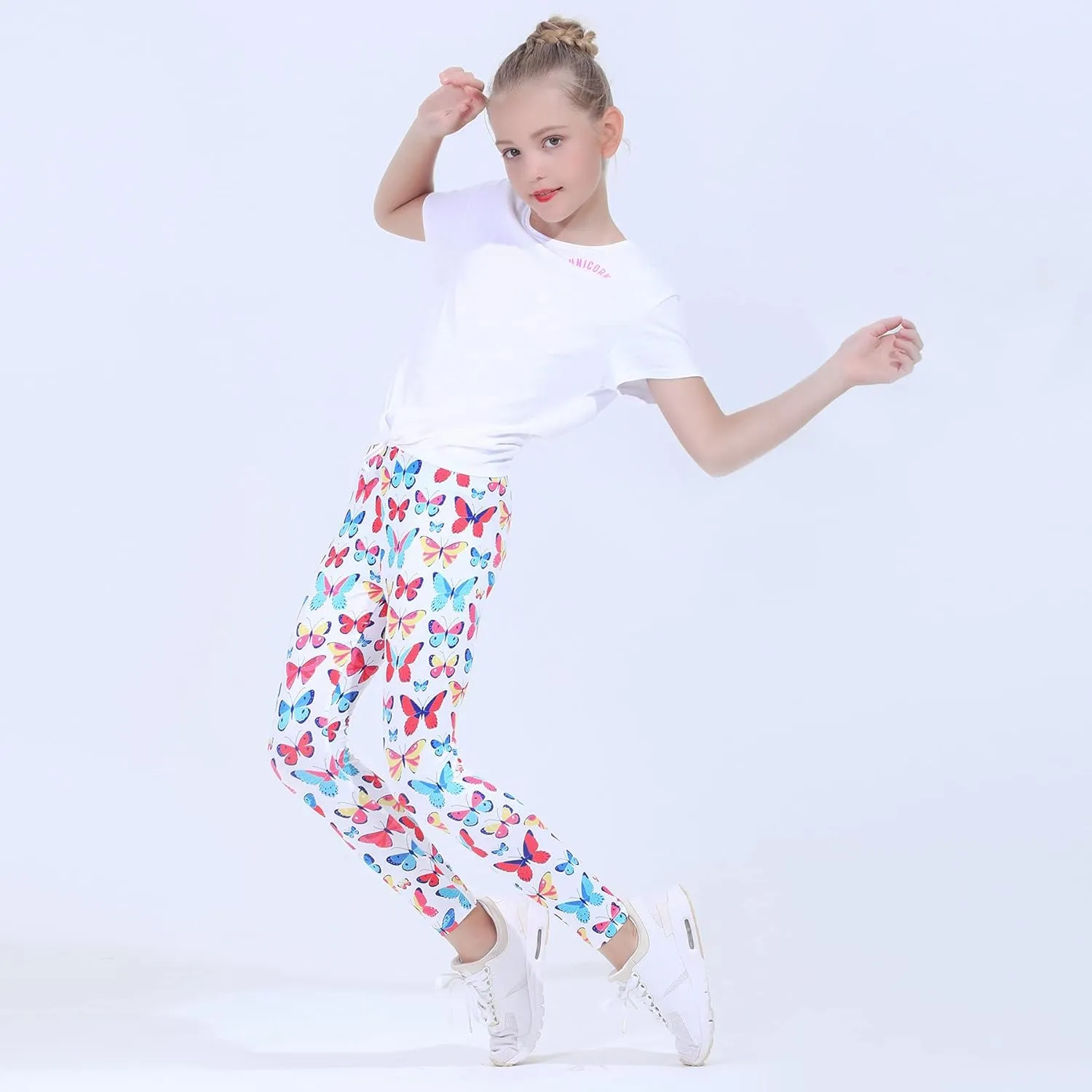Quedoris Girls Printed Leggings Yoga Pants Multipack Leggings for Kids in 3t to 13 Years