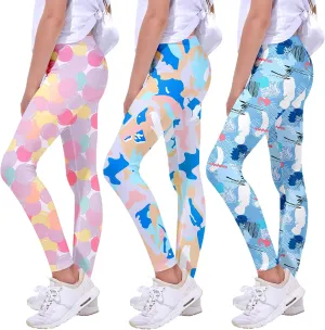 Quedoris Girls Printed Leggings Yoga Pants Multipack Leggings for Kids in 3t to 13 Years