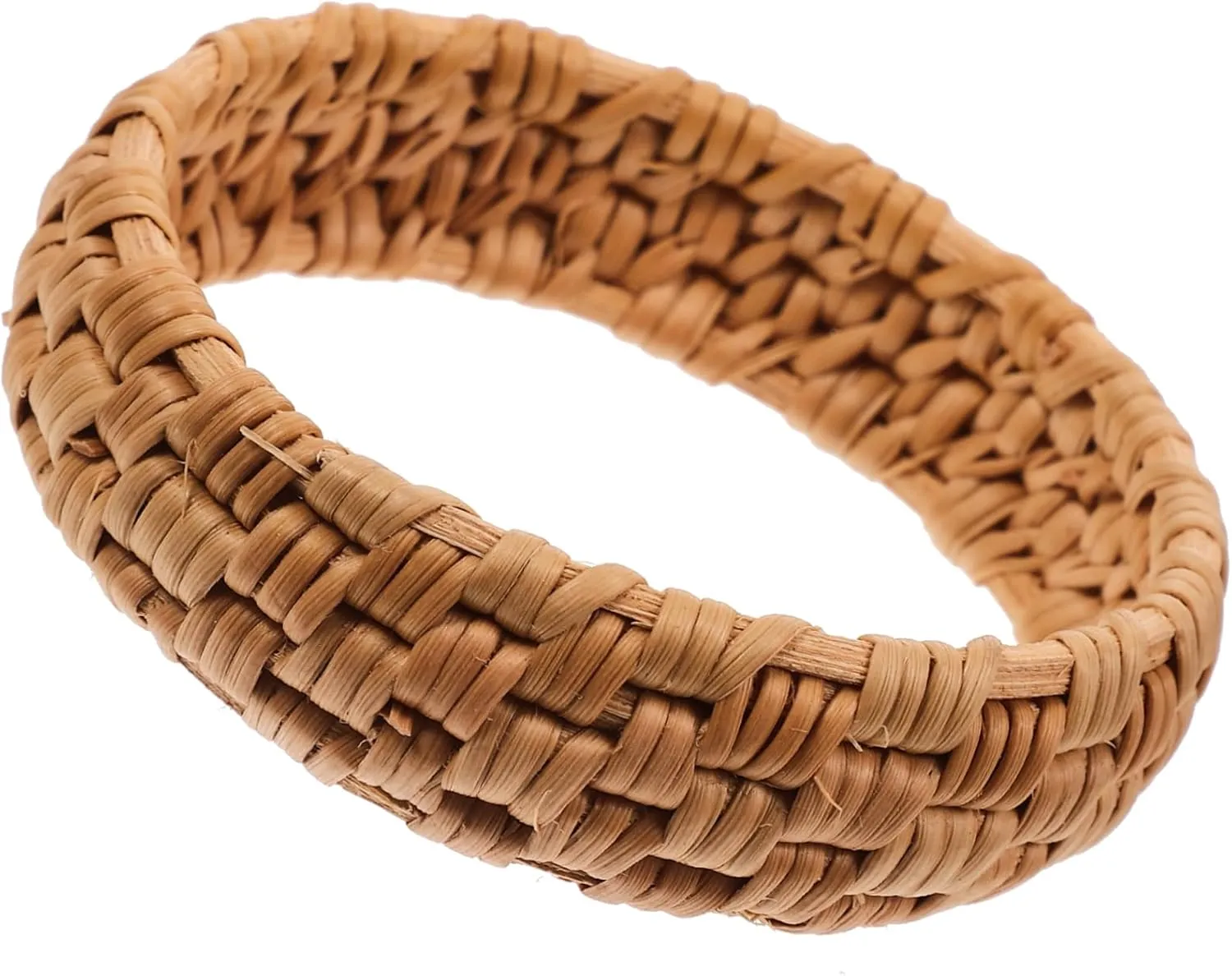 Rattan Woven Bangle Bracelet for Women Chunky Style Retro Ethnic Design for Dresses Shirts Eye Catching Durable Accessories
