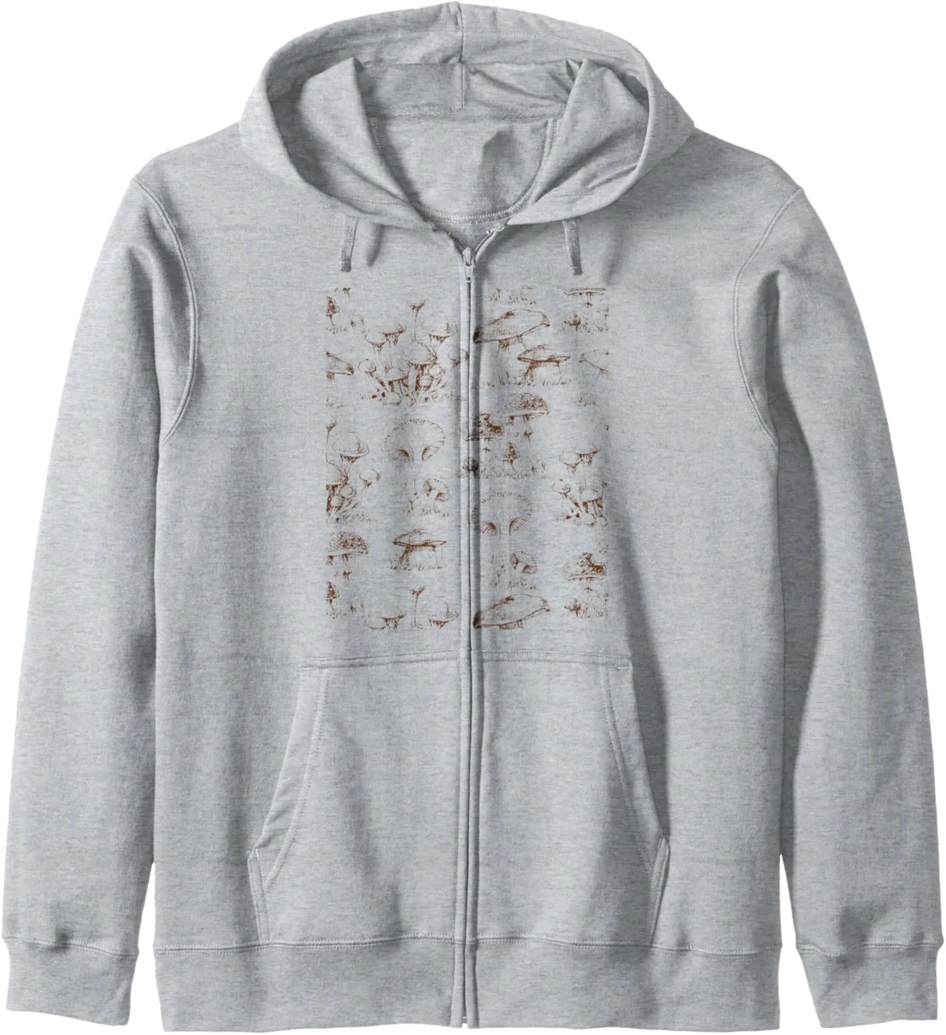 Reusable Shopping Bag Vintage Mushroom Graphic Zip Hoodie