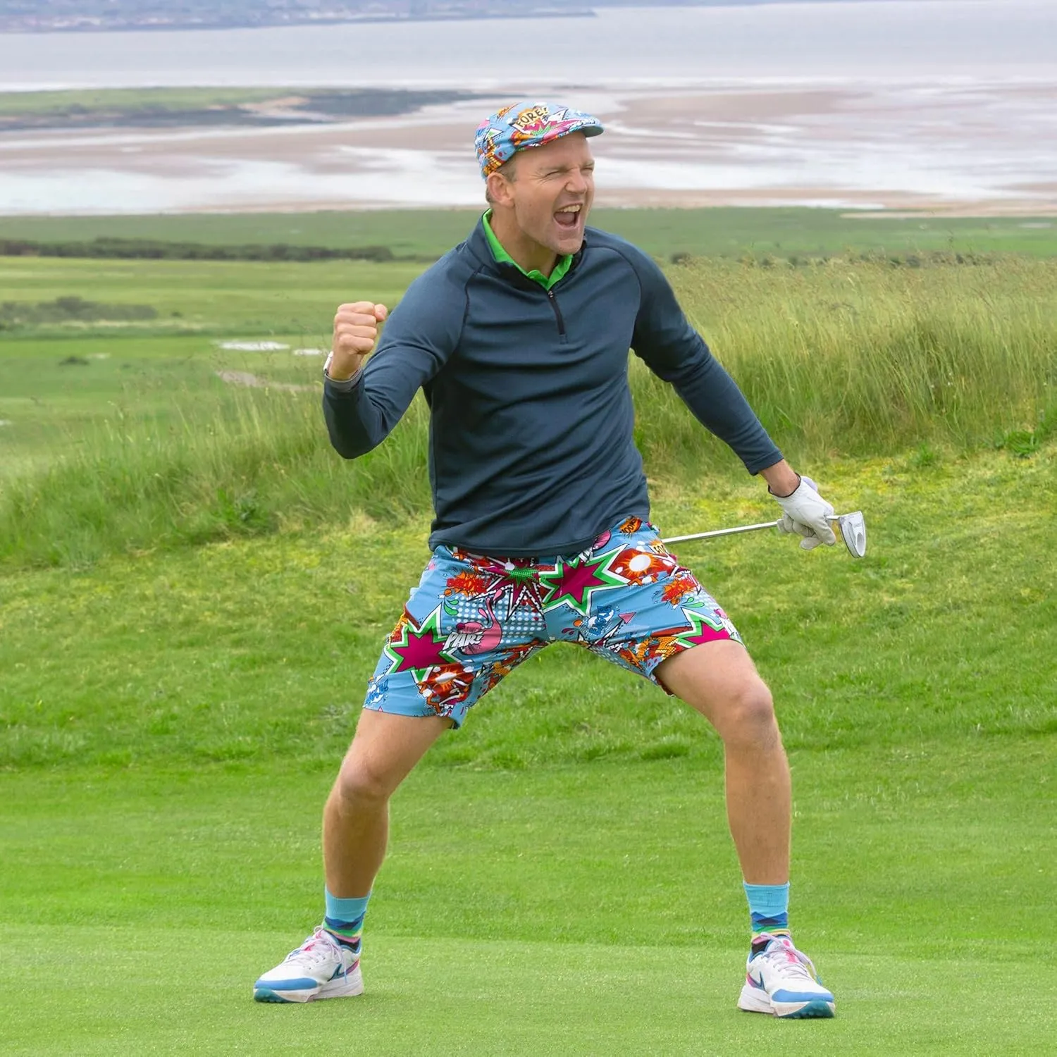 Royal & Awesome Mens Golf Shorts, Crazy Golf Shorts For Men, Plaid Shorts Men - Golf Tool Included