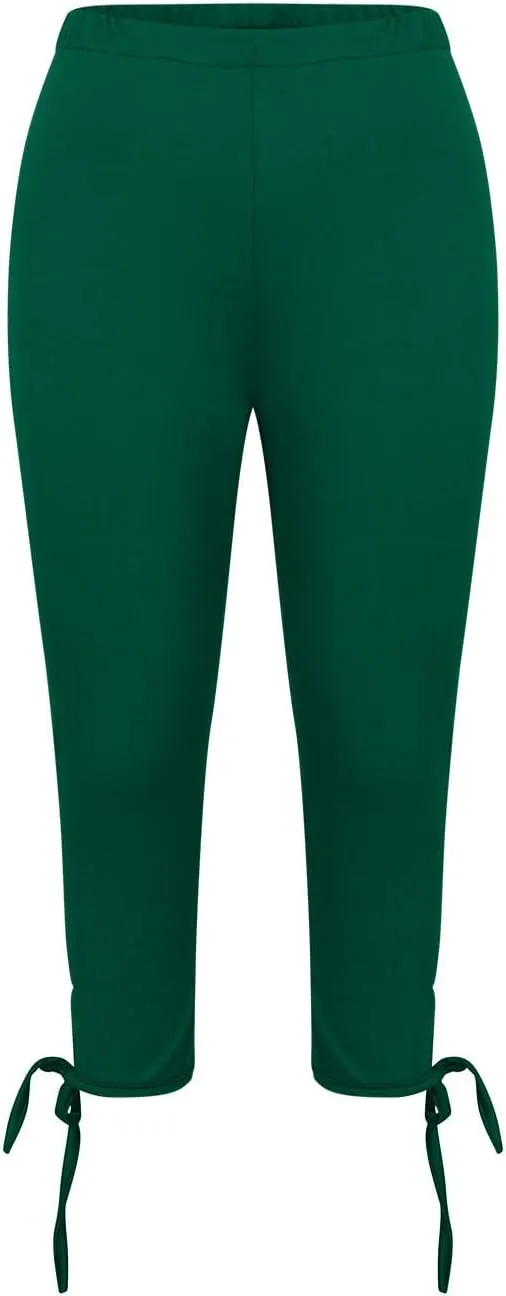Ruziyoog Womens Summer Dressy Capris Knee-Length Yoga Capri Leggings Cropped High Waist Yoga Pants Comfortable Stretch Pants