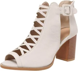 Sandals For Women 2025 Open Toe Lace-Up Women's Heels Breathable Ankle Block Heels Low Heeled Dressy Pumps Shoes