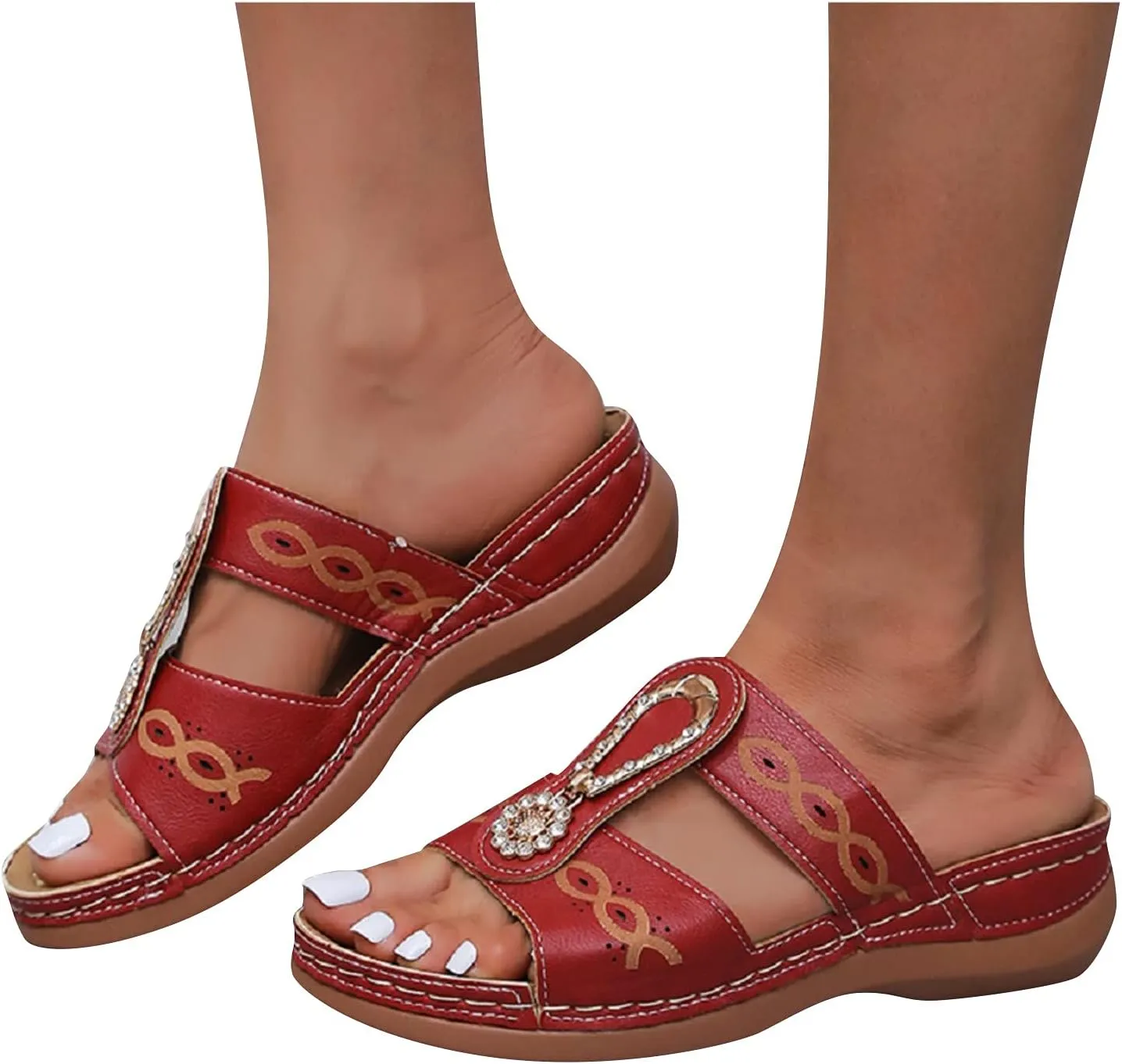 SBGMoSJ Womens Flip Flops for Plantar Fasciitis Heel Pain Summer Sandals for Women 2024 Flat Black Work Wedges for Women Comfortable Recovery Slides Men Orthopedic Shoes Men Closed Sandals for Women
