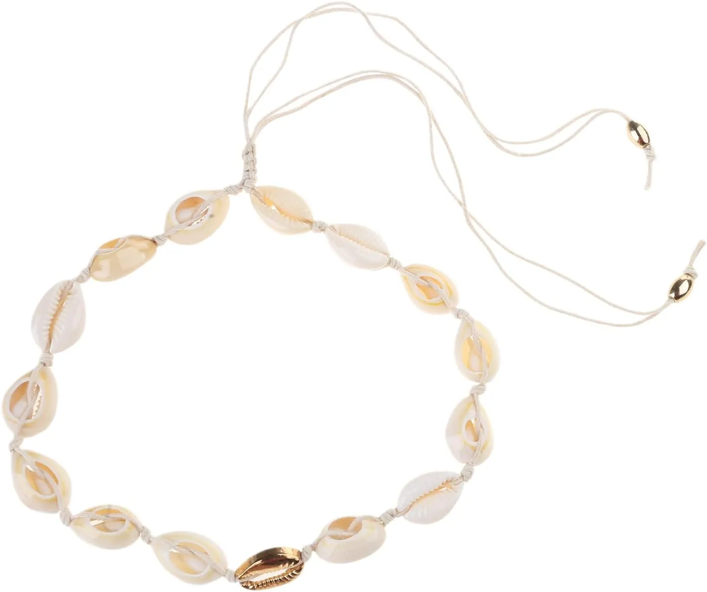 Shells Jewelry Natural Shells Hand-Woven Adjustable Bracelets Necklace Hawaiian Beach Foot Casual Jewelry Birthday