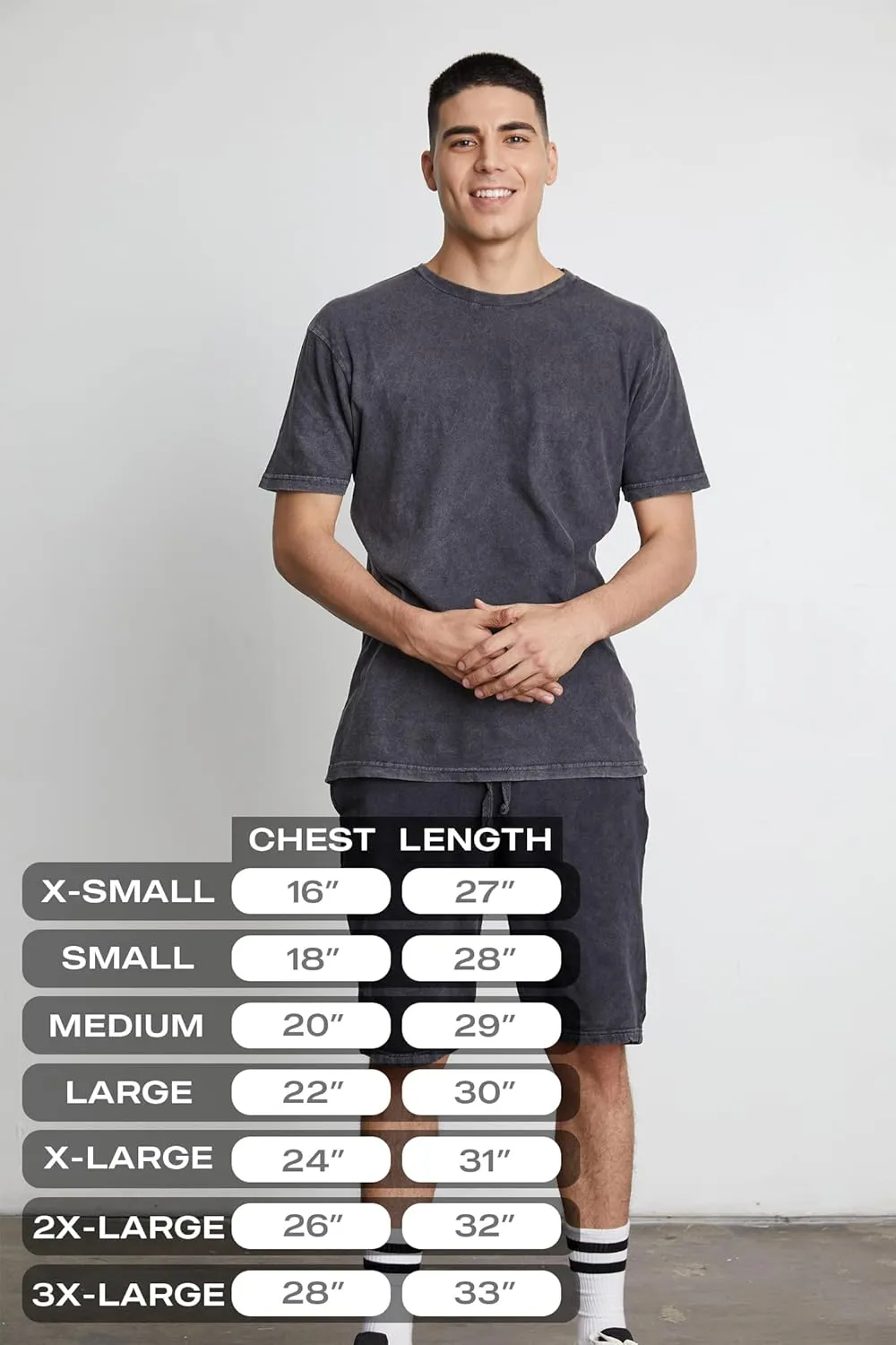 ShirtBANC Mens Faded Vintage T Shirts Mineral Wash Distressed Hipster Shirt