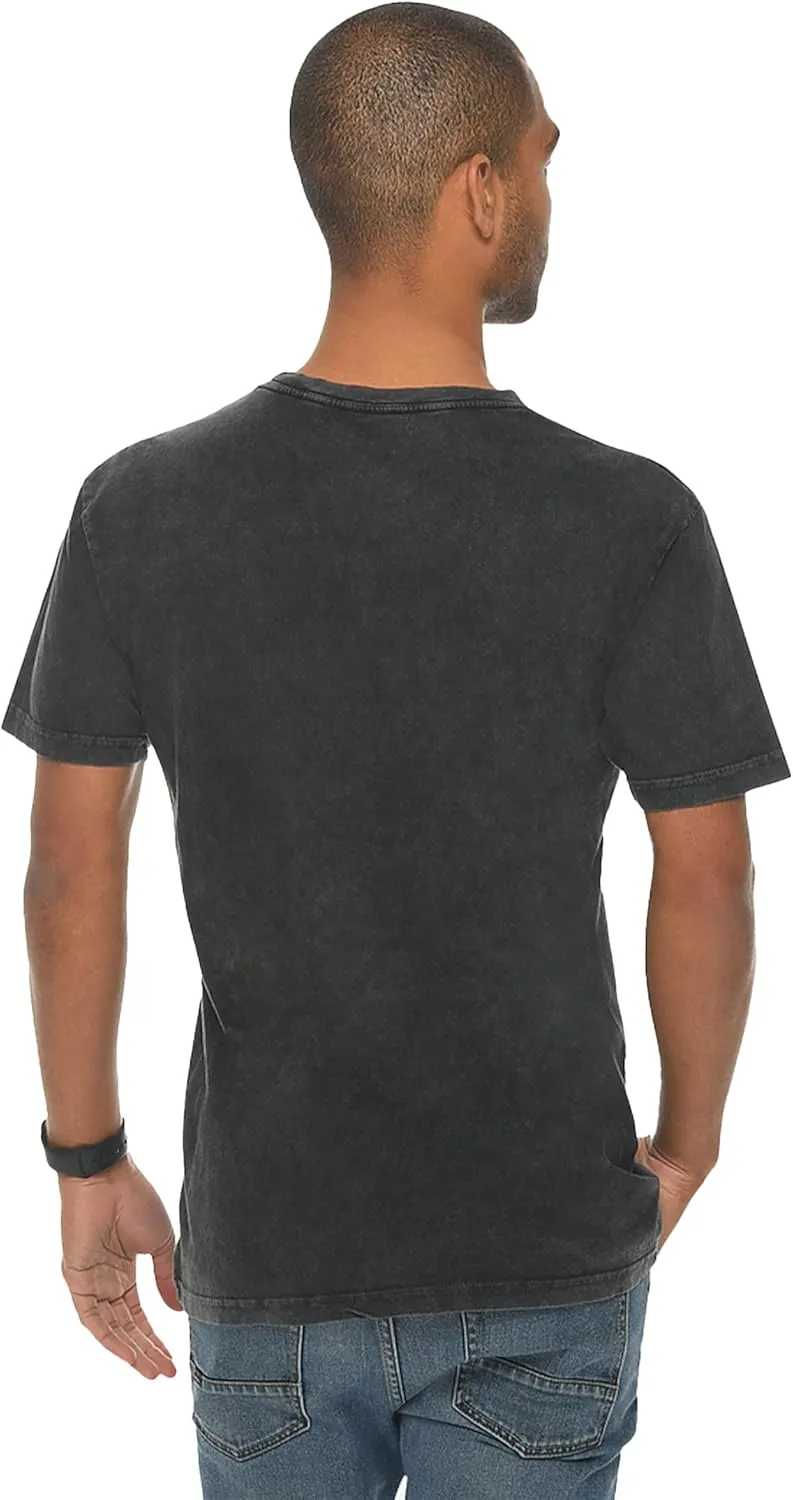 ShirtBANC Mens Faded Vintage T Shirts Mineral Wash Distressed Hipster Shirt