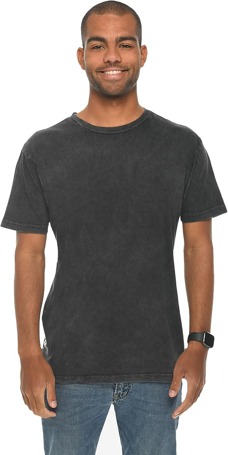 ShirtBANC Mens Faded Vintage T Shirts Mineral Wash Distressed Hipster Shirt