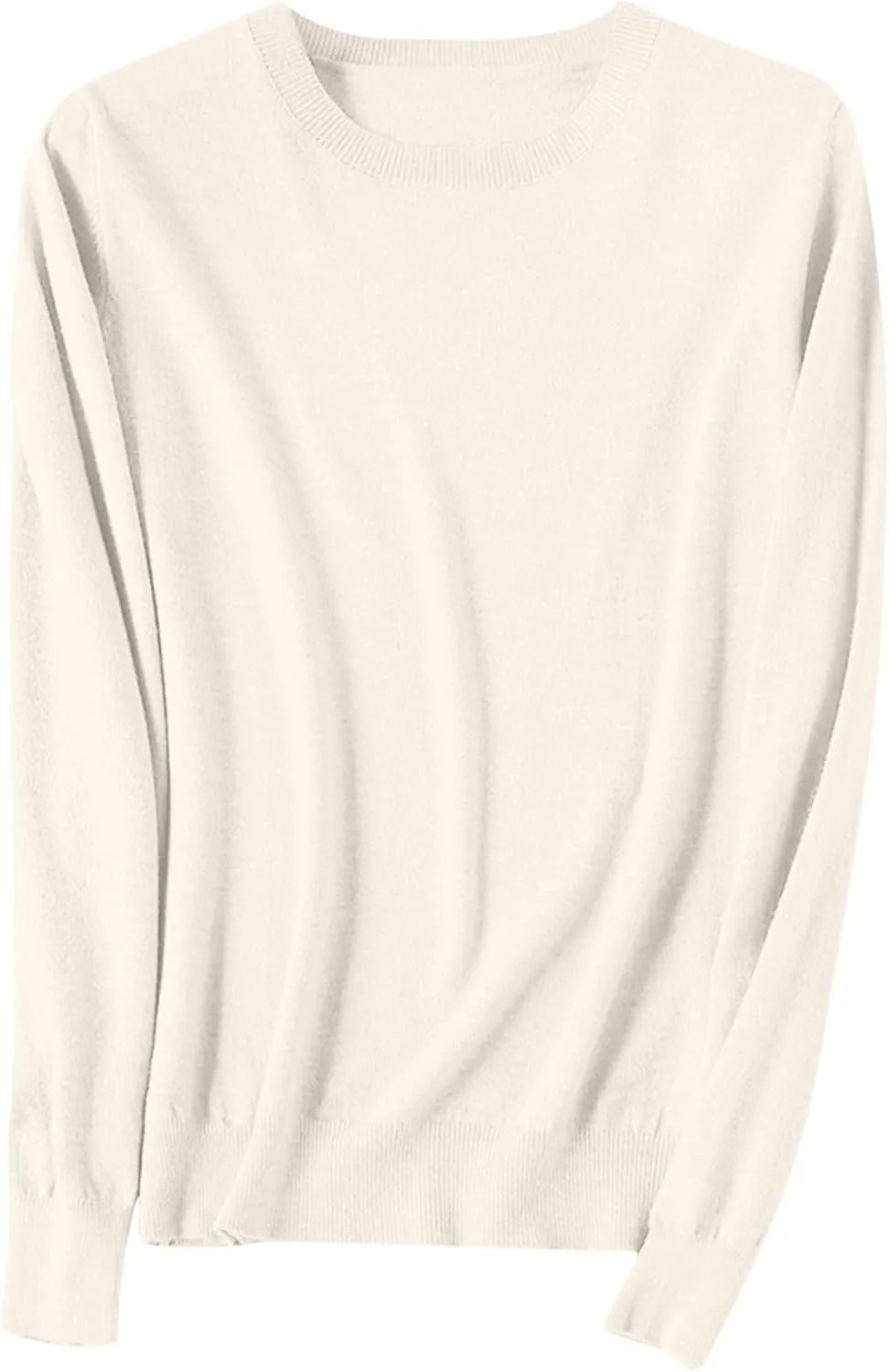 Shirts for Women Long Sleeve Crewneck Sweater Tops Winter Trendy Loose Casual Solid Color Pullover Basic Blouse