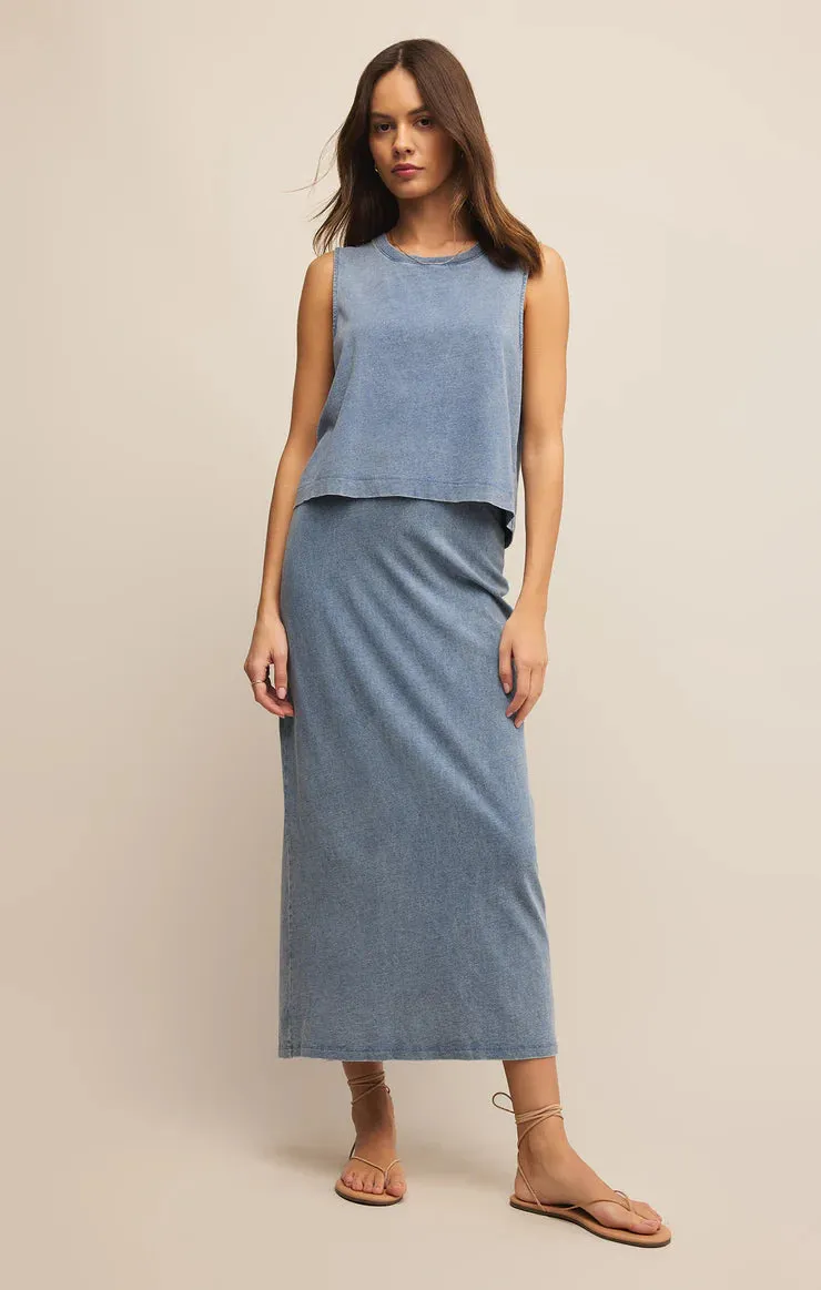 Sloane Jersey Denim Muscle Tank