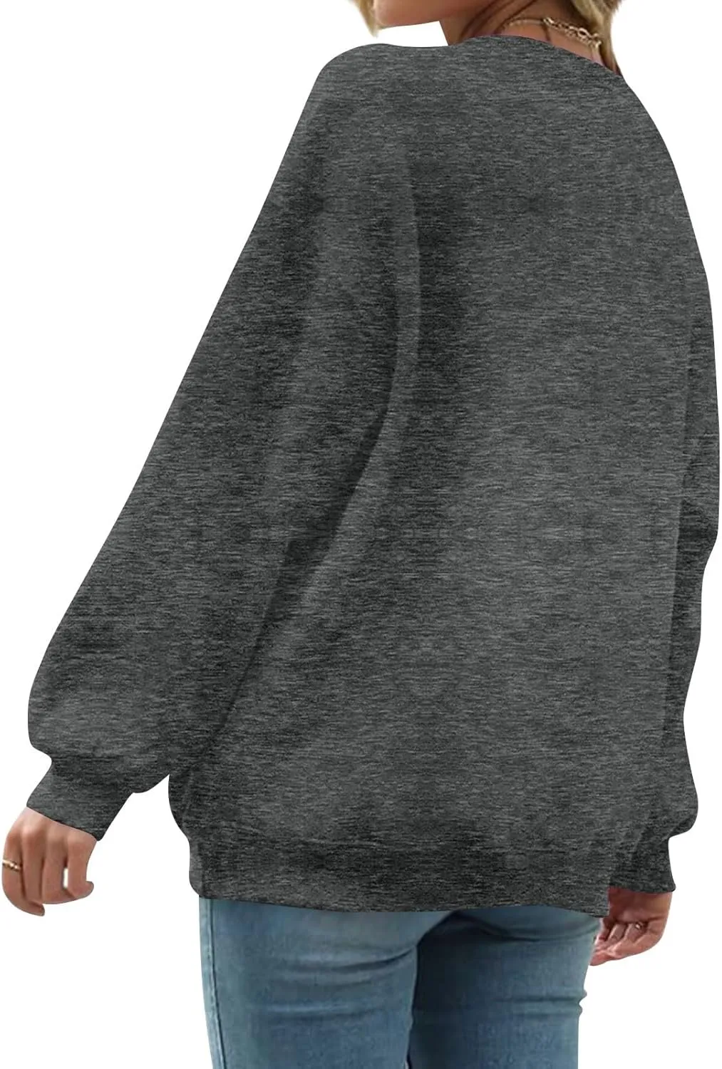 slqdgmryz Crewneck Sweatshirts Women Oversized Preppy Sweatshirt Plain Y2k No Hood Fleece Pullover Hoodie with Pockets