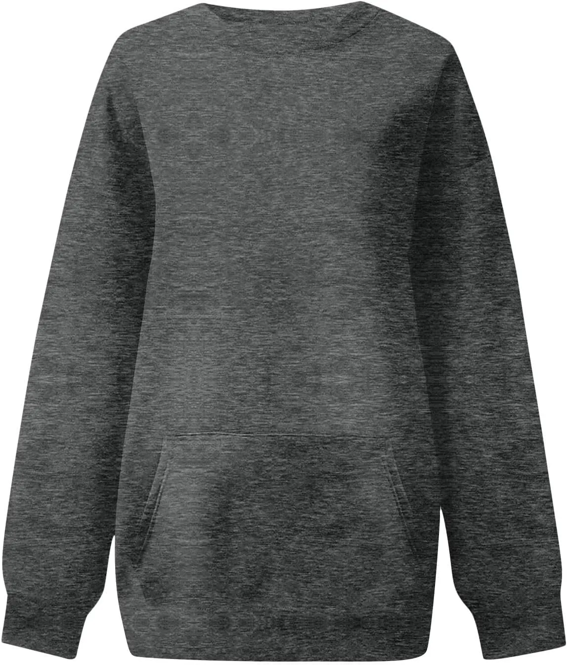 slqdgmryz Crewneck Sweatshirts Women Oversized Preppy Sweatshirt Plain Y2k No Hood Fleece Pullover Hoodie with Pockets