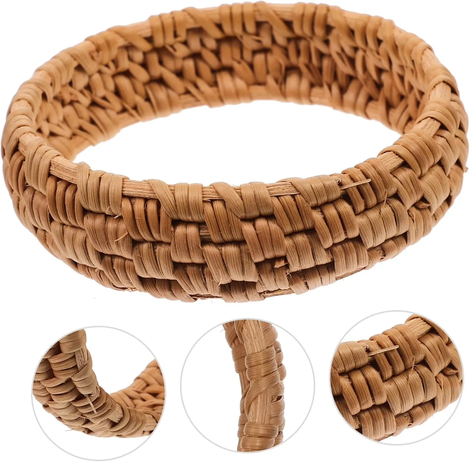 SOIMISS 2pcs Rattan Woven Bracelet Bohemia Ethnic Style Wrist Bangle for Summer