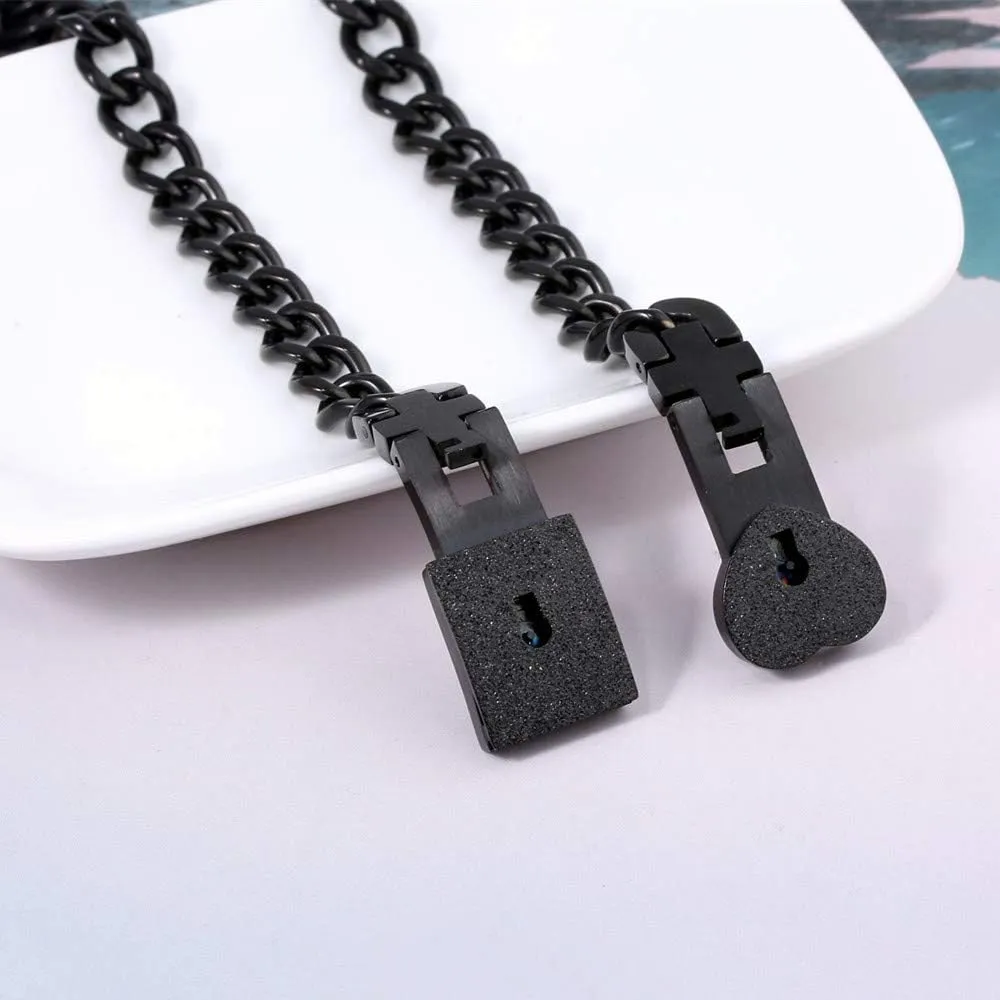 SONGCHANGJEWELRY Lock and Key Couples Bracelets - BFF Bracelets for 2 Lock and Key, Romantic Gift for Valentines Day, Birthday, Christmas, Wedding, Anniversary