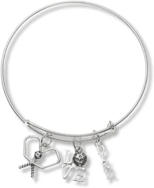 Sportybella Pickleball Jewelry, Womens Pickleball Bangle Bracelet, Pickleball Paddle Jewelry, Pickleball Gift for Pickleball Players