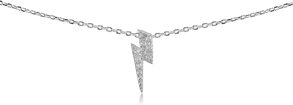 Sterling Silver Lightning Bolt Choker & Layered Necklaces for Women - Dainty Pendant Design