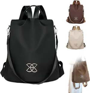 Subscrsidewa Anti-Theft Large Capacity Backpack, Travel Safe Backpack Anti Theft Women, Leisure Shoulder Bag for Women (Black)