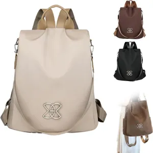 Subscrsidewa Anti-Theft Large Capacity Backpack, Travel Safe Backpack Anti Theft Women, Leisure Shoulder Bag for Women (Off-White)