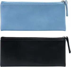 SumDirect PU Leather Cosmetic Pencil Bags - Small Soft Makeup Pouch with Zipper, Pencil Pouch Case Simple Comestic Organizer