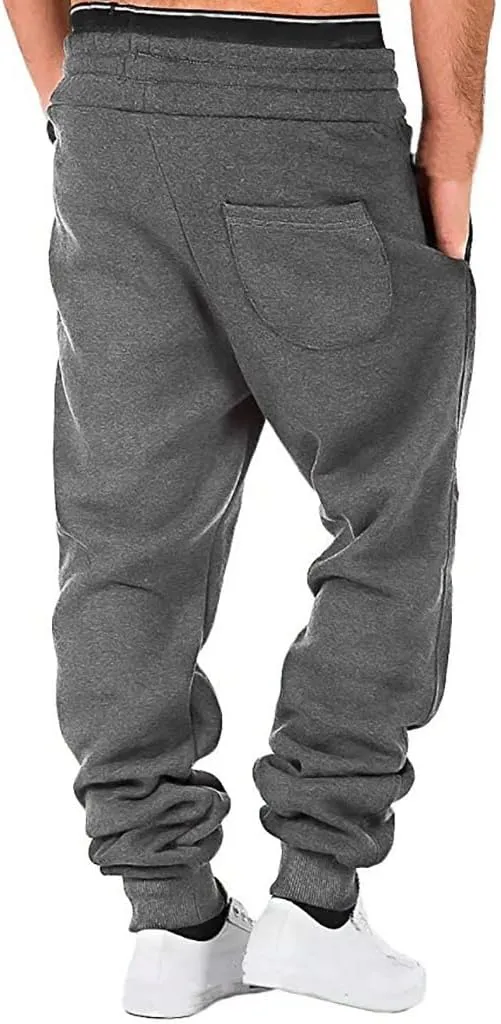 Sweatpants for Men with Pockets Pants Fitness Sports Trousers Men's Cargo Pants Big and Tall Men's Elastic Waist Work