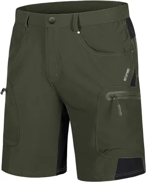 TACVASEN Men's Hiking Cargo Shorts 10" with Zipper Pockets Quick Dry Casual Stretch Golf Work Short Outdoor Summer