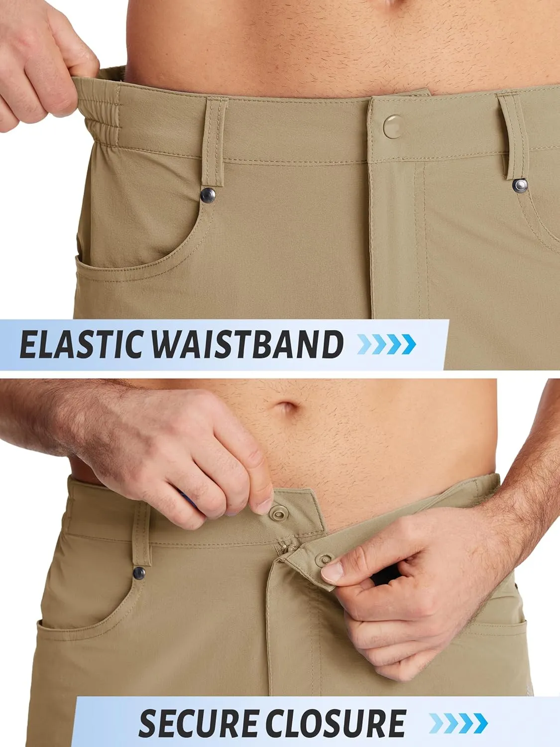 TACVASEN Men's Hiking Cargo Shorts 10" with Zipper Pockets Quick Dry Casual Stretch Golf Work Short Outdoor Summer