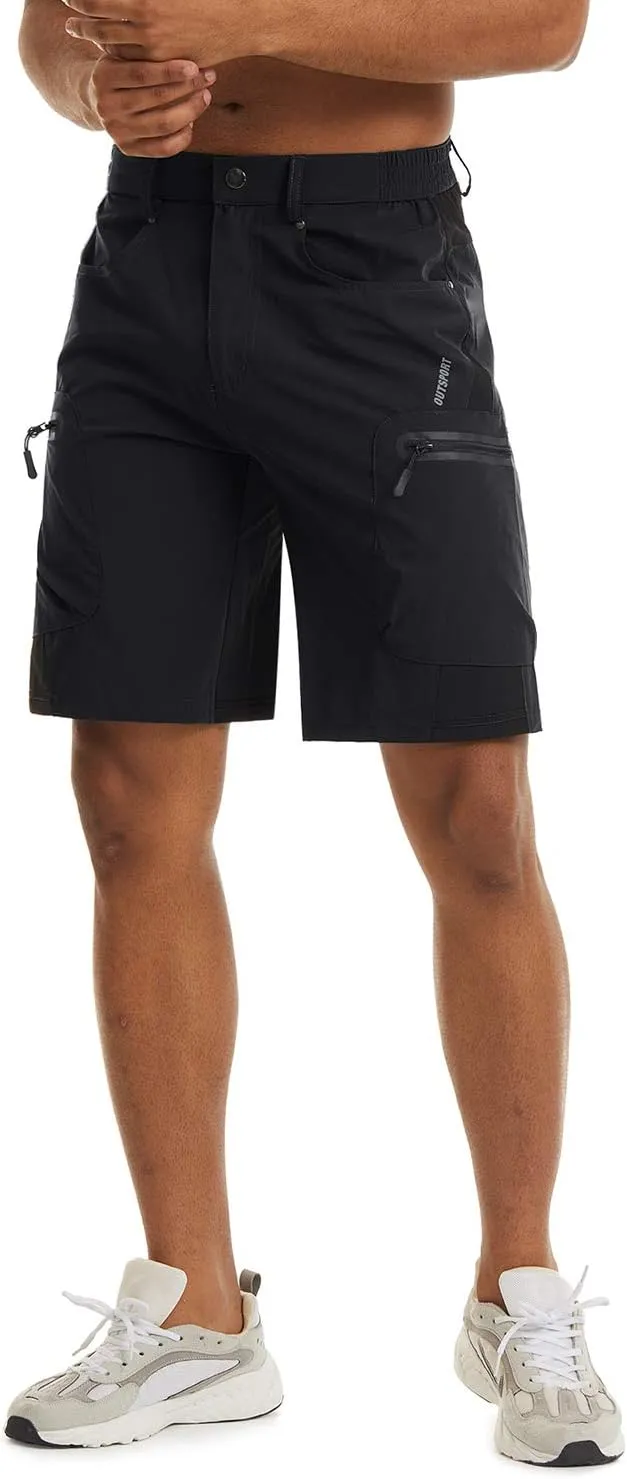 TACVASEN Men's Hiking Cargo Shorts 10" with Zipper Pockets Quick Dry Casual Stretch Golf Work Short Outdoor Summer