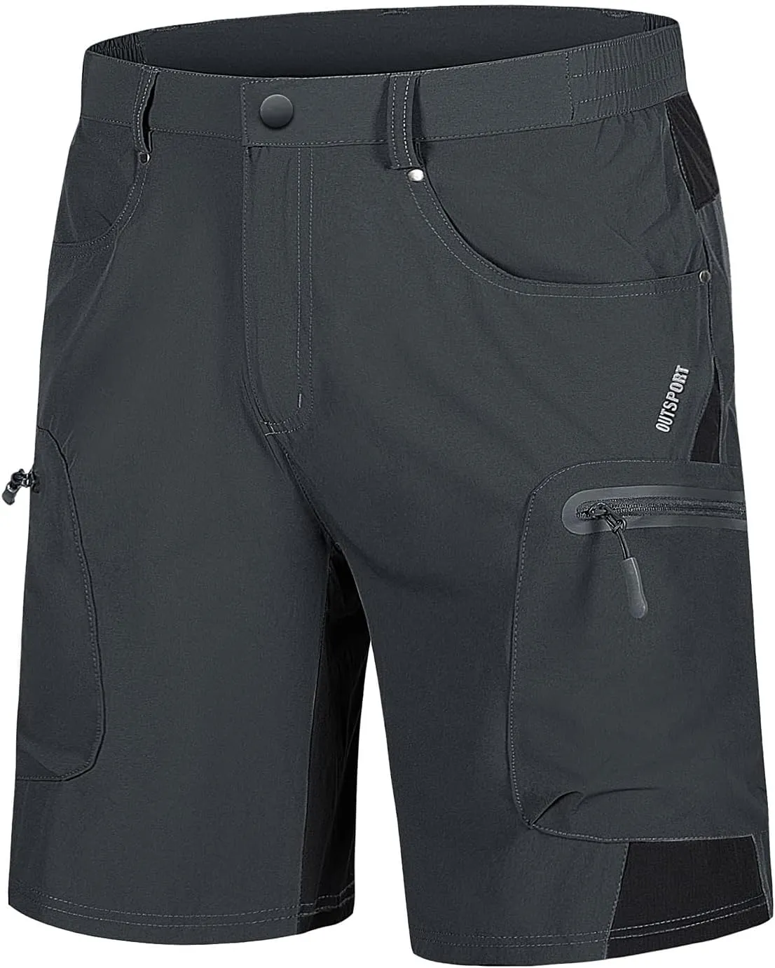 TACVASEN Men's Hiking Cargo Shorts 10" with Zipper Pockets Quick Dry Casual Stretch Golf Work Short Outdoor Summer