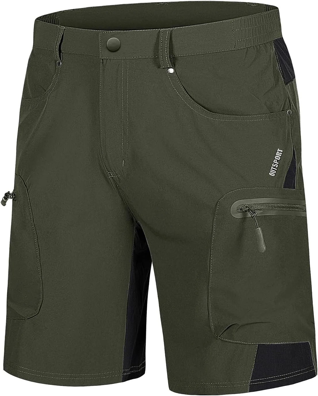 TACVASEN Men's Hiking Cargo Shorts 10" with Zipper Pockets Quick Dry Casual Stretch Golf Work Short Outdoor Summer
