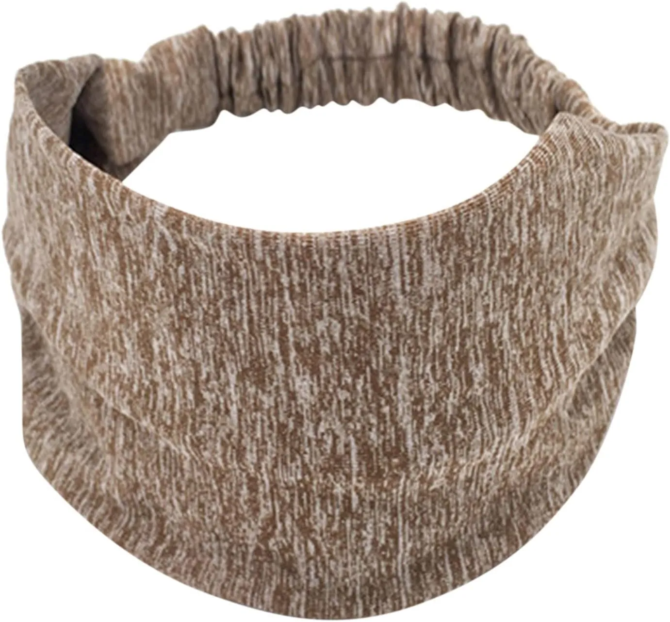 Teen Girls Sport Wrap Women Knotted Turban Head Wrap Headband Wide Elastic Headband Sport Yoga Bands (Coffee, One Size)