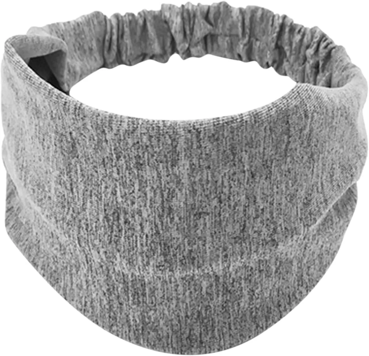 Teen Girls Sport Wrap Women Knotted Turban Head Wrap Headband Wide Elastic Headband Sport Yoga Bands (Grey, One Size)