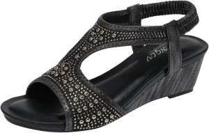 Temperament Thick Bottom Sandals for Women Classic Ankle Strap Wedge Heels Sandal Dress Sandals for Women
