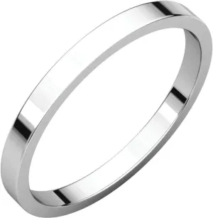 The Men's Jewelry Store (Unisex Jewelry) 10k White Gold 2mm Flat Stacking Ring Size 13.5