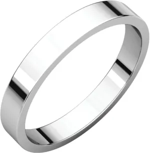 The Men's Jewelry Store (Unisex Jewelry) 10k White Gold 3mm Flat Stacking Ring Size 3