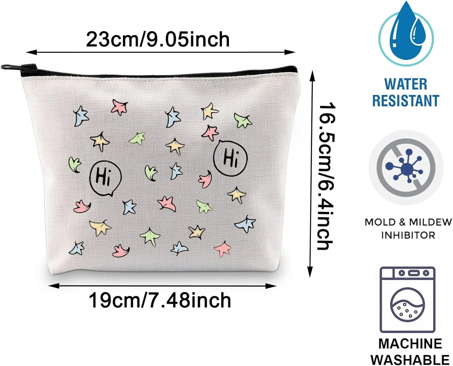 TOBGB Hi Hi Leaves Makeup Bag Spotify Inspired Gift BL Love Gift Comics Lover Gift TV Show Merchandise (Hi Hi)
