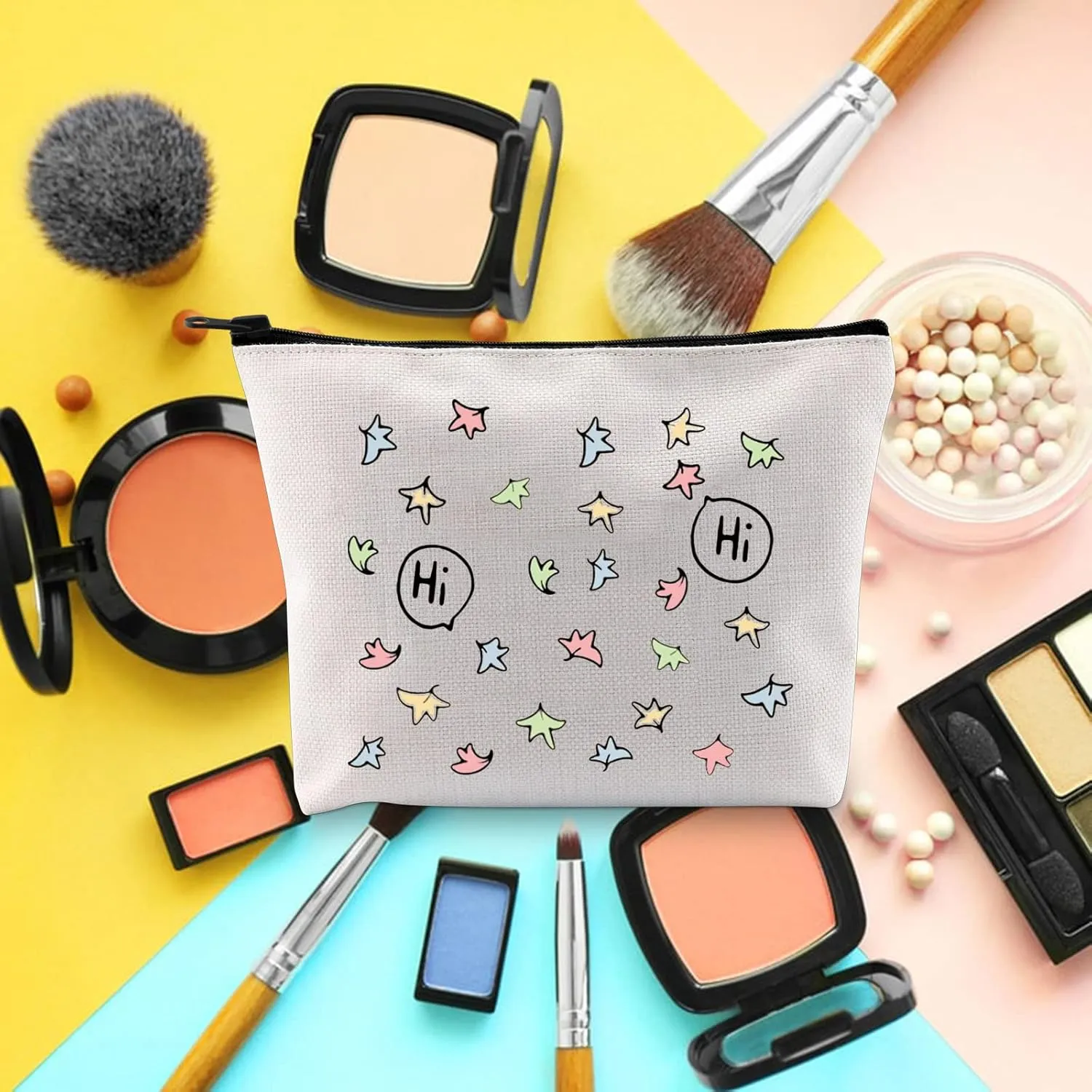 TOBGB Hi Hi Leaves Makeup Bag Spotify Inspired Gift BL Love Gift Comics Lover Gift TV Show Merchandise (Hi Hi)