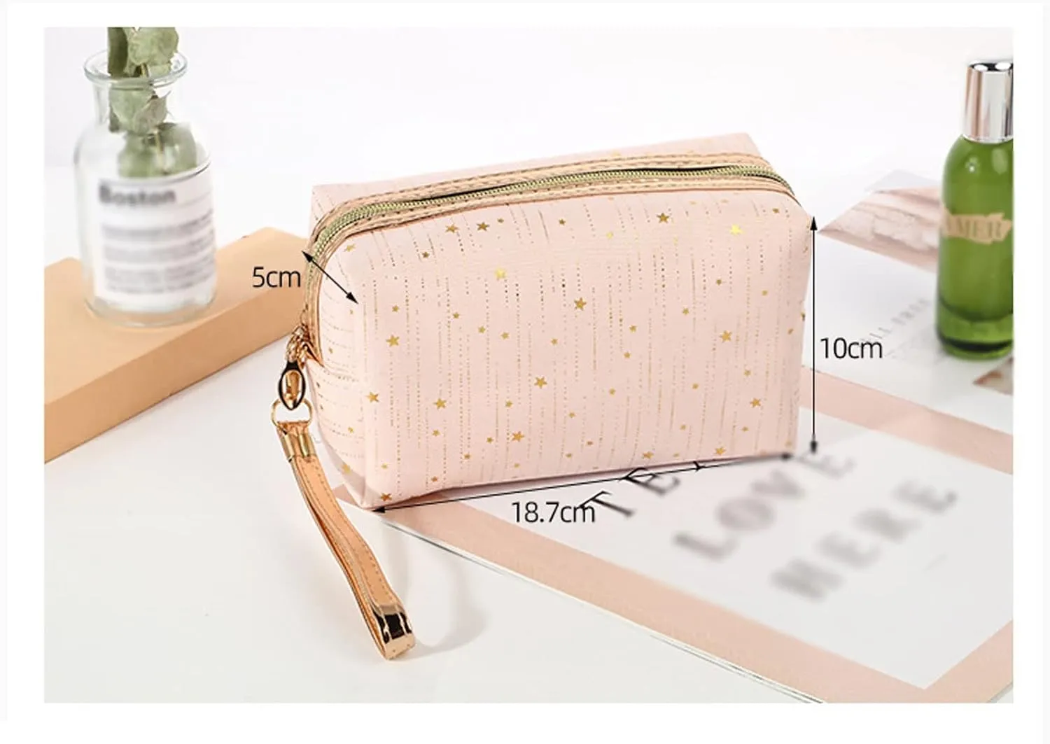 Toiletry Bag Cosmetic Bag Women Make Up Bags Pouch Wash Toiletry Bags Travel Ladies Makeup (Blue)