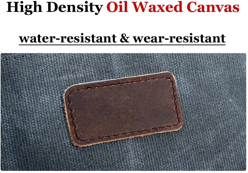 Toiletry Bag For Men Dopp Kit Durable Waxed Cotton Canvas With Leather Handle Toiletry Organizer Water-resistant Shaving Bag for Toiletries (Waxed Canvas, Grey)