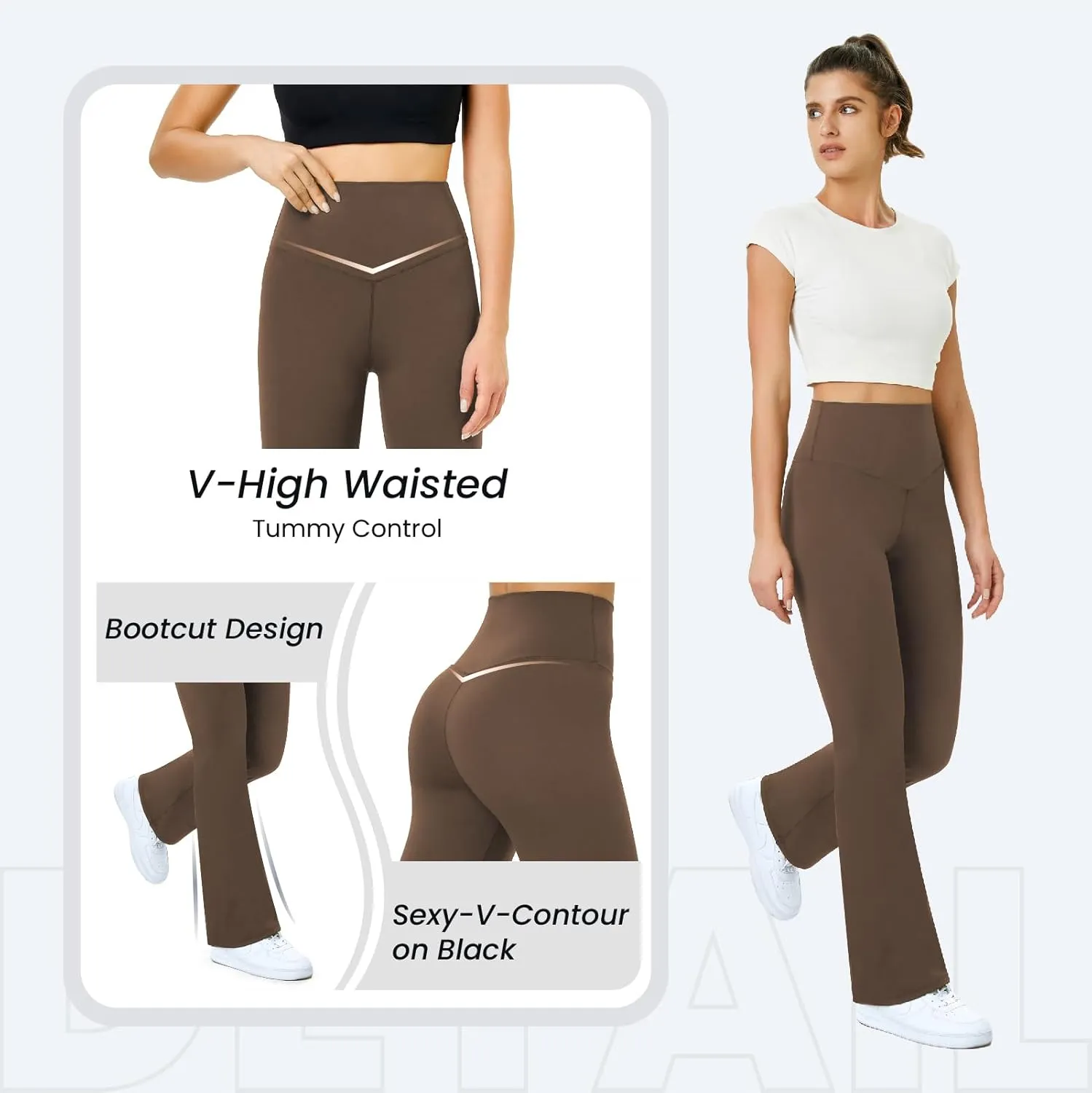 TOPYOGAS Womens Flare Yoga Pants High Waist Bootcut Leggings with Tummy Control Workout Gym Leggings