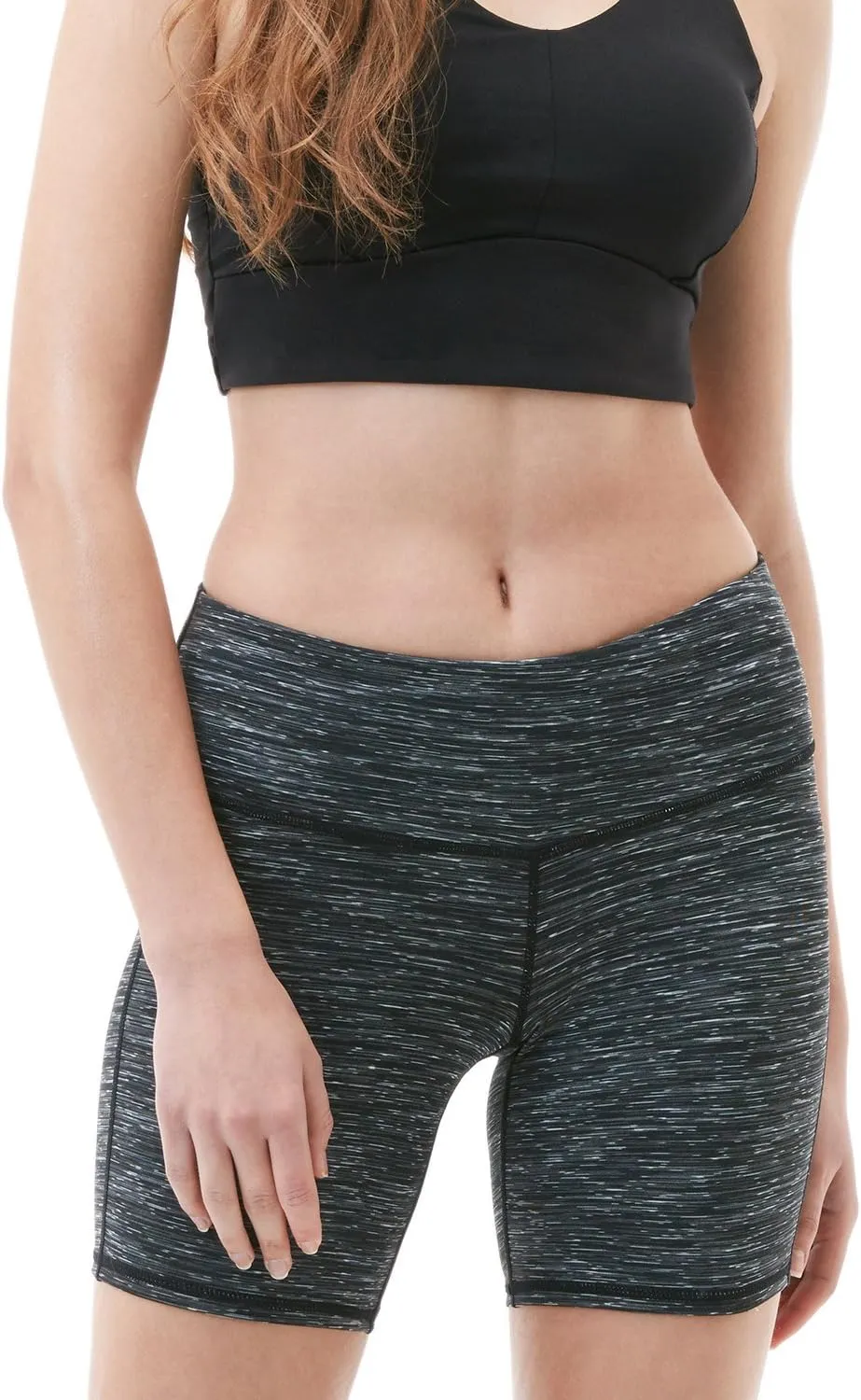 TSLA Women's High Waisted Bike Shorts, Workout Running Yoga Shorts with Pocket, Athletic Stretch Exercise Shorts