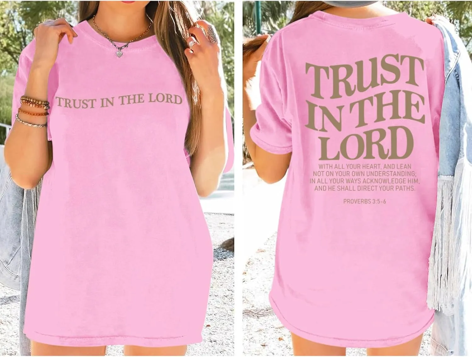 Tuislay Christian Shirts for Women Trust in The Lord Oversized Tshirts Jesus Graphic Tees Faith Religious Bible Verse Tops