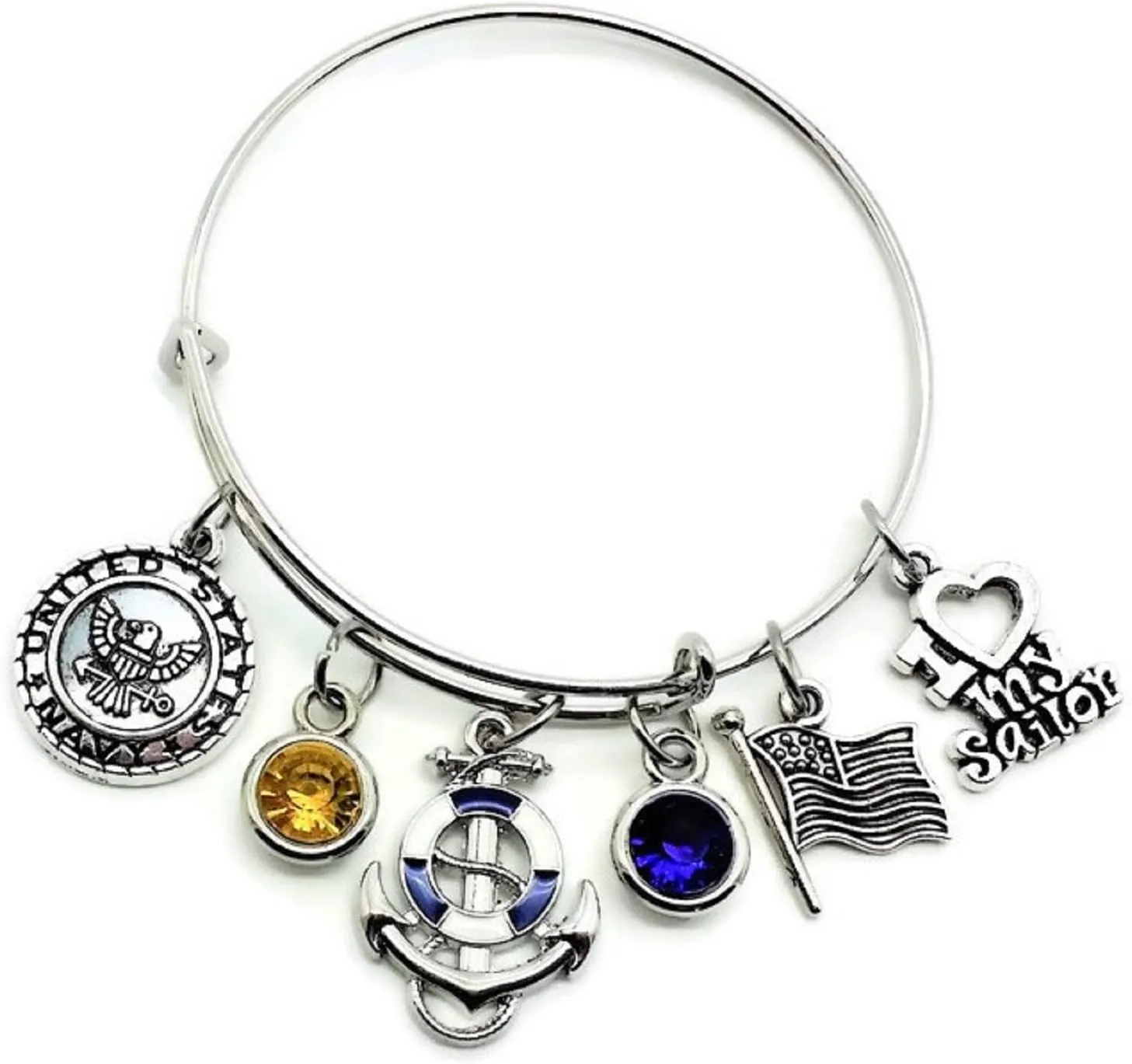 US Navy Bracelet - Navy Wife, Mom, Sister, Girlfriend & Grandma - Sailor Bangle