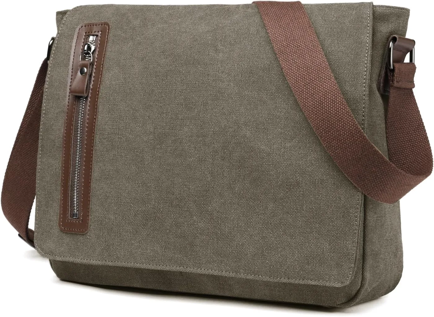 Vintage Canvas Messenger Bag Unisex Shoulder Bag Canvas Satchel Cross Body College Work Satchel Briefcase for 14 Inch Laptop