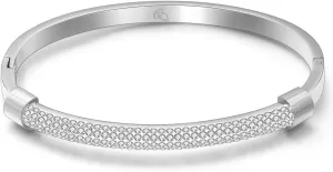 VUTRIEU2K Jewelry Women Bangle Gift Titanium Steel Jewelry White Crystal Bracelets Bangles AD3YZ (Silver Plated)