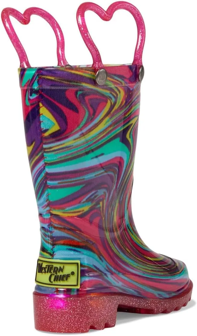 Western Chief Kids Lighted Rain Boots for Kids (Toddler/Little Kid) - Textured Rubber Mud-Guard
