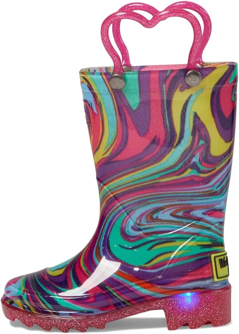 Western Chief Kids Lighted Rain Boots for Kids (Toddler/Little Kid) - Textured Rubber Mud-Guard