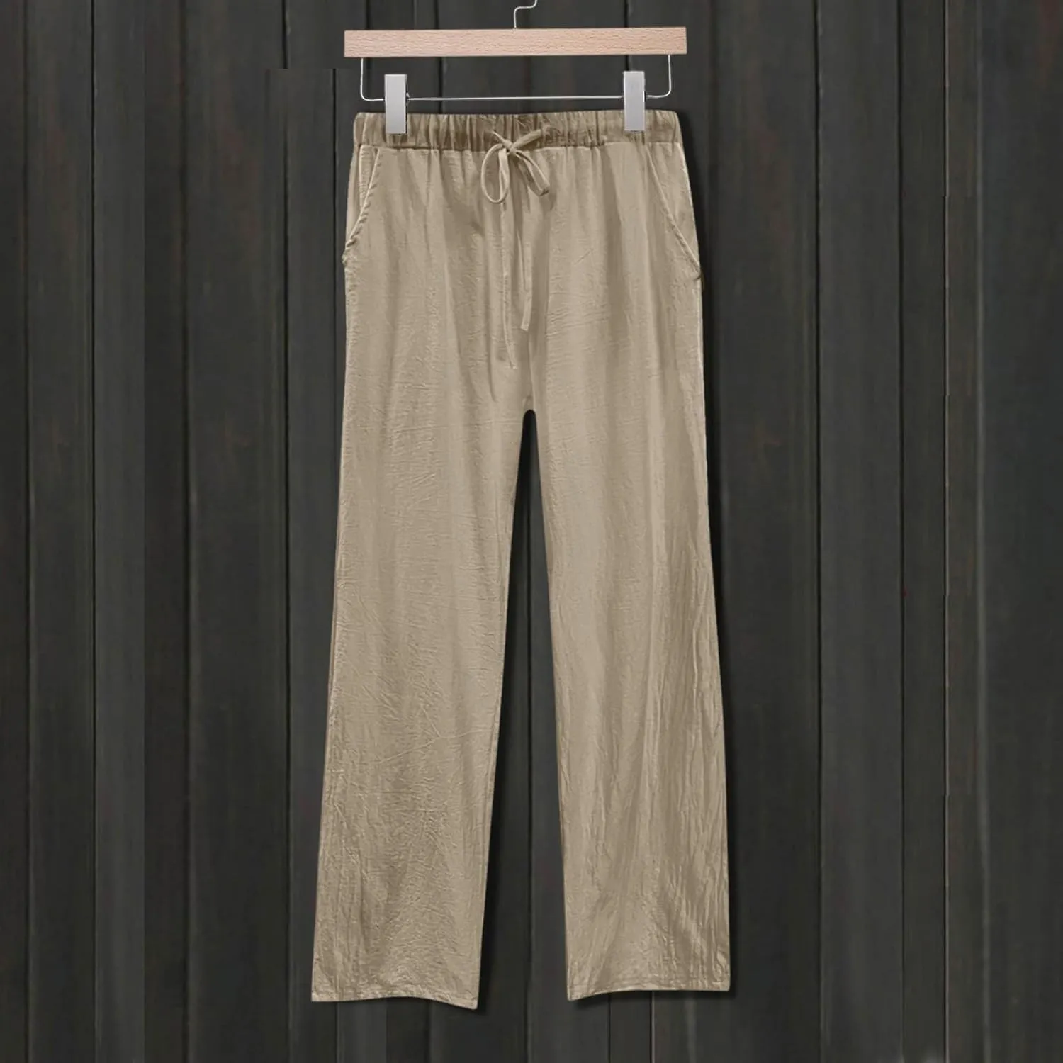 White Pants Women Wide Leg Casual High Waist Loose Elastic Pants Elastic Waist Breathable Vacation Comfort Trousers