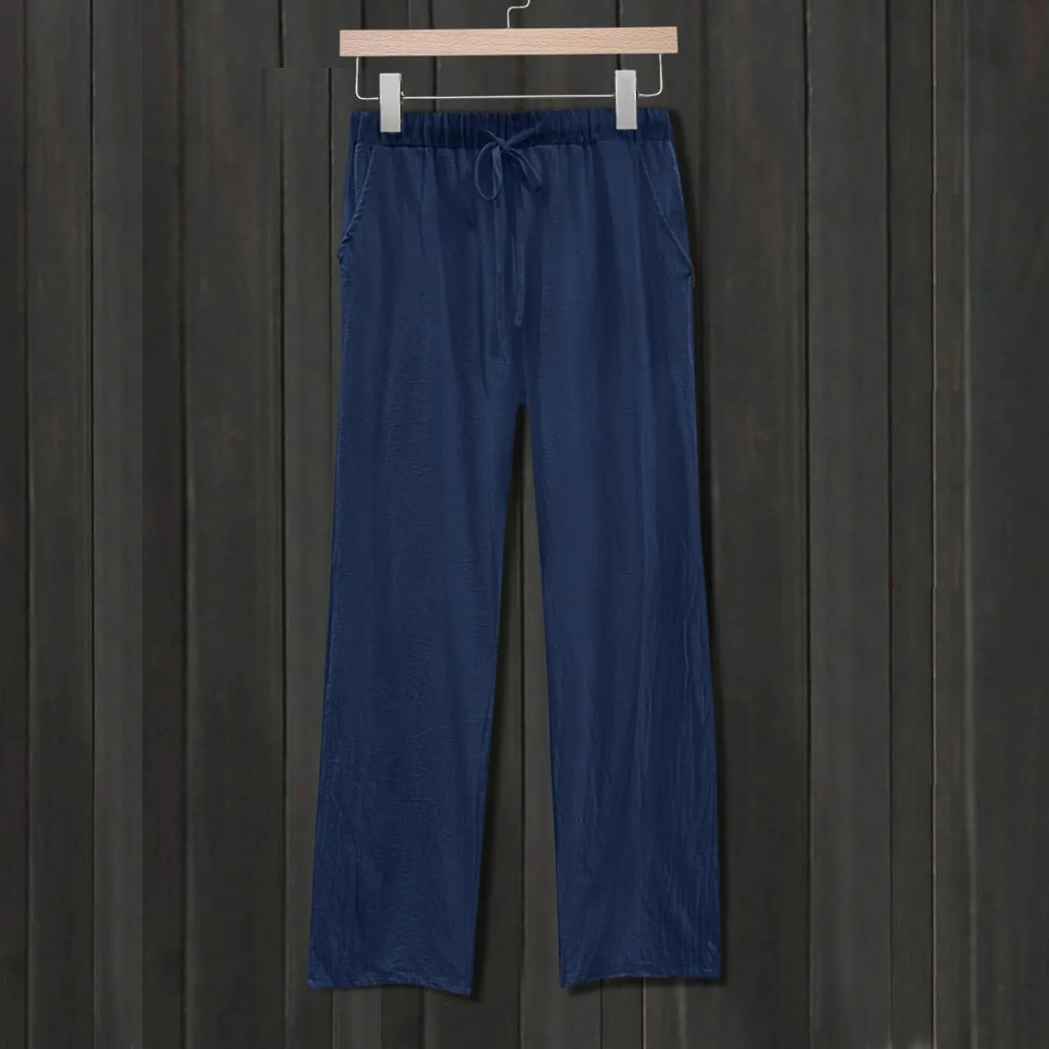 White Pants Women Wide Leg Casual High Waist Loose Elastic Pants Elastic Waist Breathable Vacation Comfort Trousers