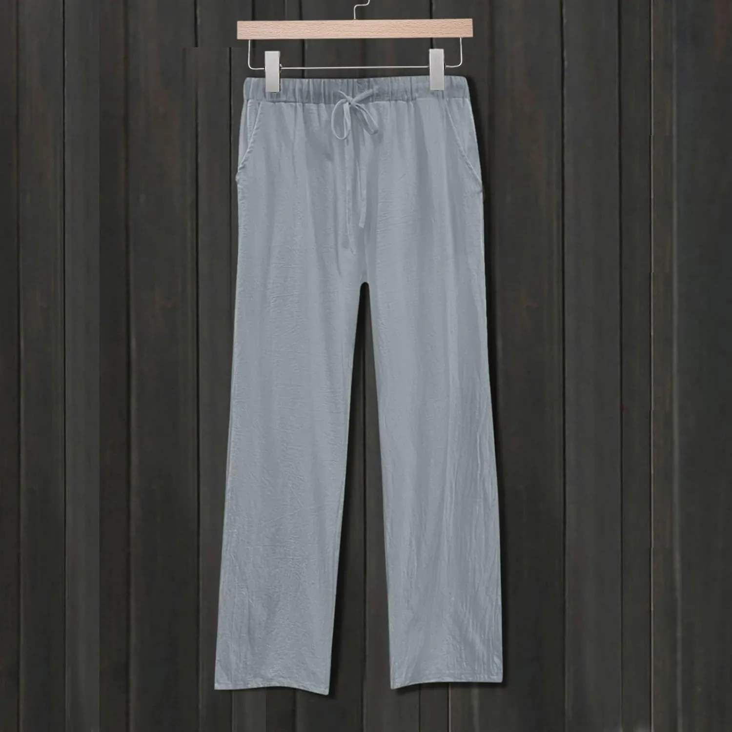 White Pants Women Wide Leg Casual High Waist Loose Elastic Pants Elastic Waist Breathable Vacation Comfort Trousers